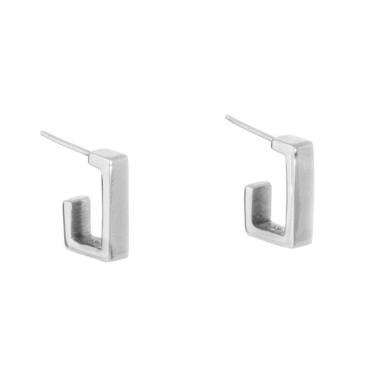 Arracadas de plata rectangulares