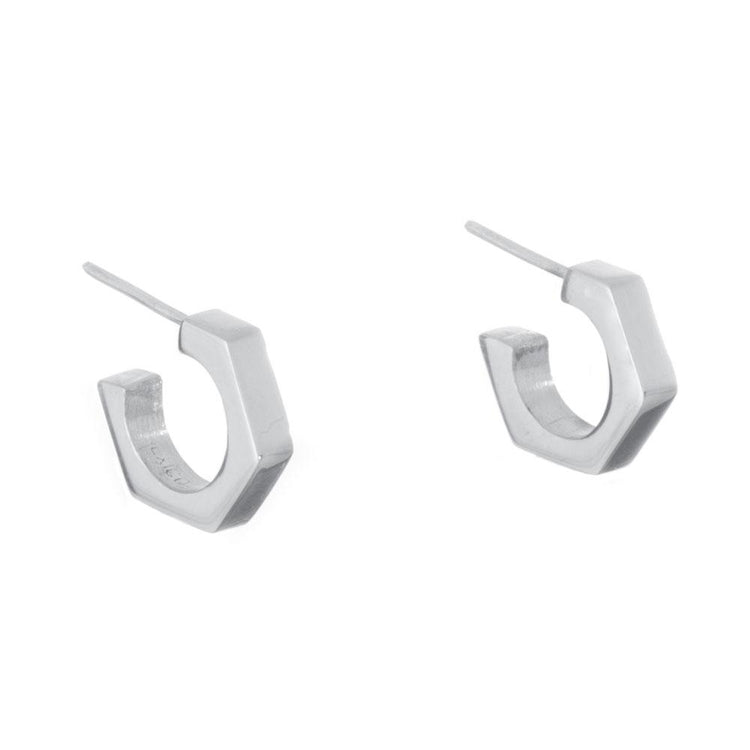 Arracadas de plata hexágono
