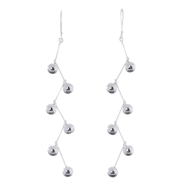 Aretes largos racimo de Plata