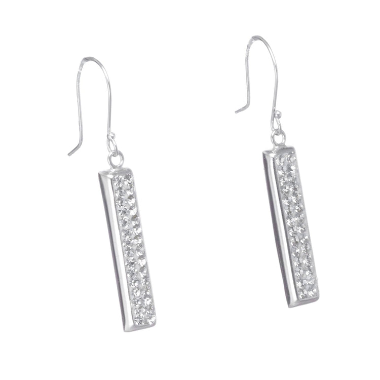 Aretes Barras de Plata con zirconias