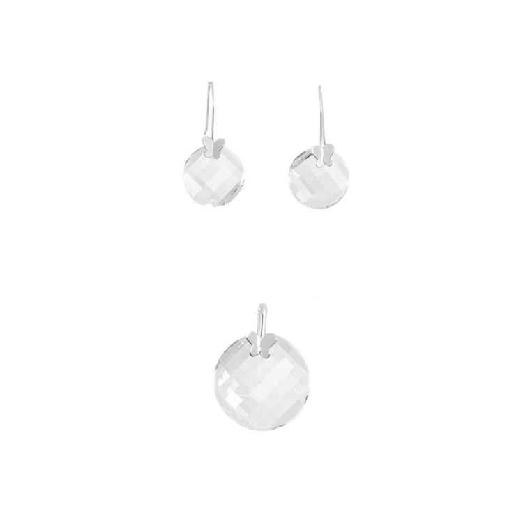 Juego mariposas de Plata sobre cristal esmaltado