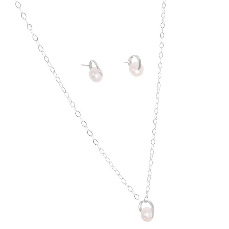 Dije y aretes de Plata con perla cultivada