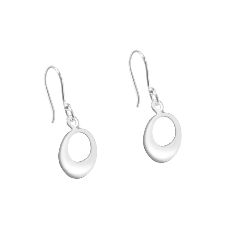 Aretes circulo perforado de plata