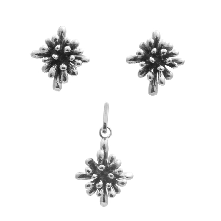 Silver Marine Coral Set
