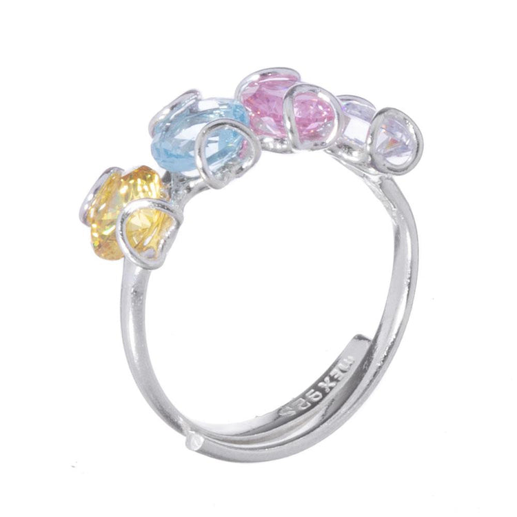 Anillo tiara de plata con zirconias mini