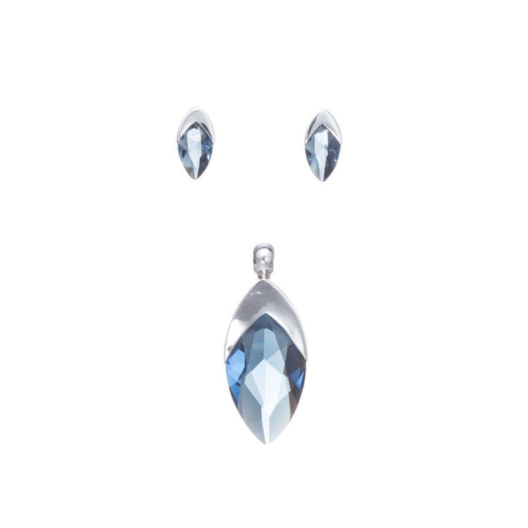 Dije y aretes de Plata con semilla de cristal