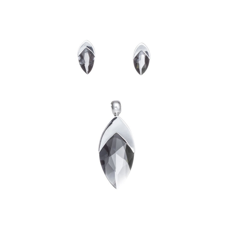 Dije y aretes de Plata con semilla de cristal
