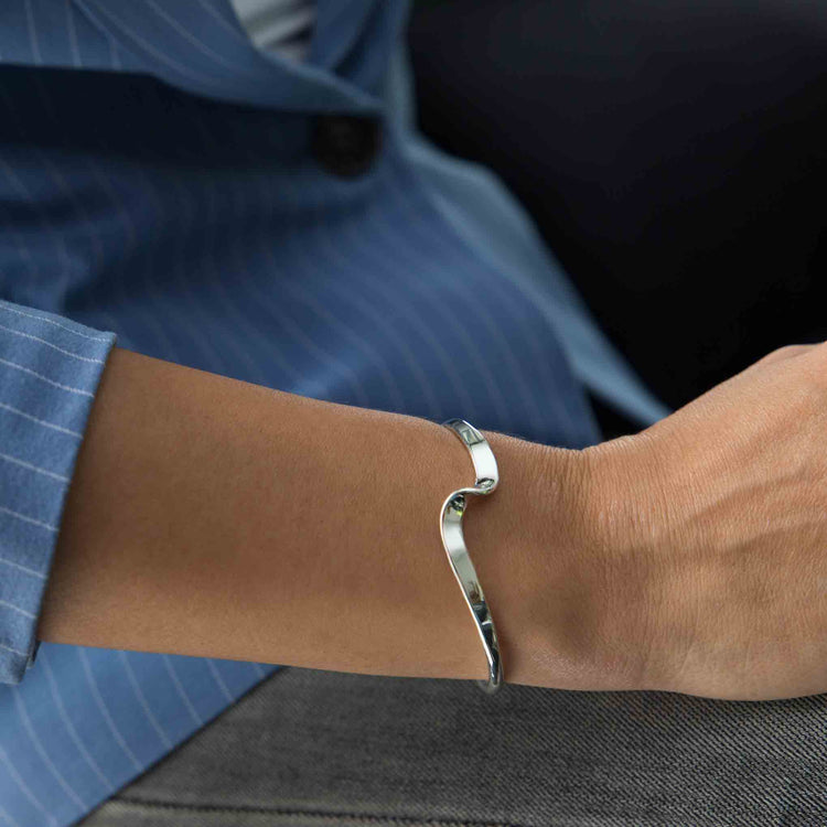 Brazalete rayo ondulado de Plata