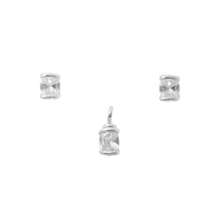 Juego de zirconias mini engarzadas en plata