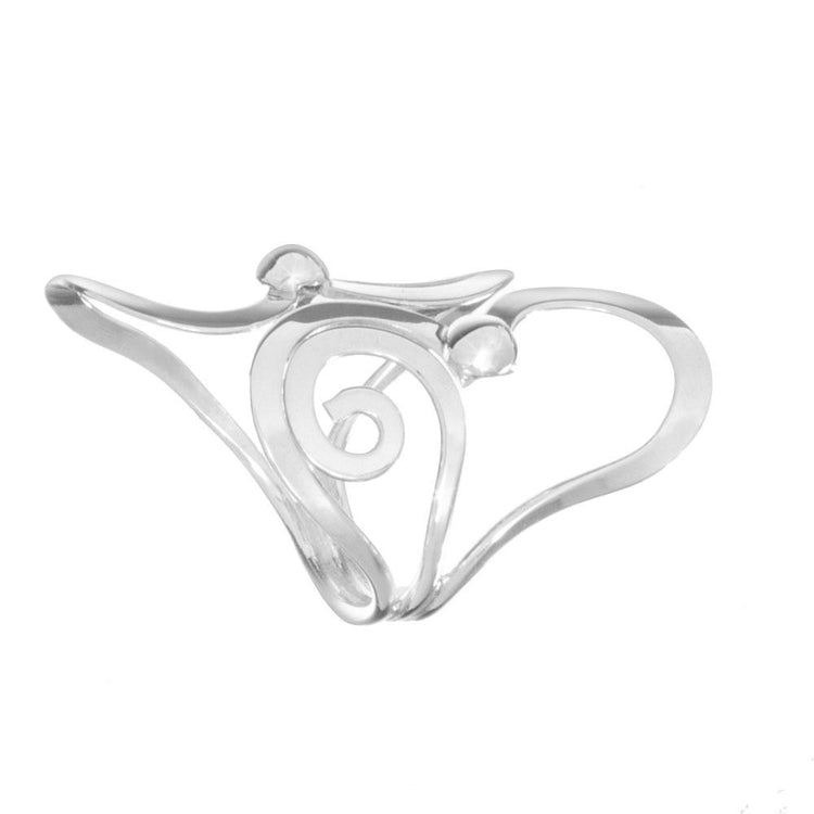 Anillo tiras de corazón de plata