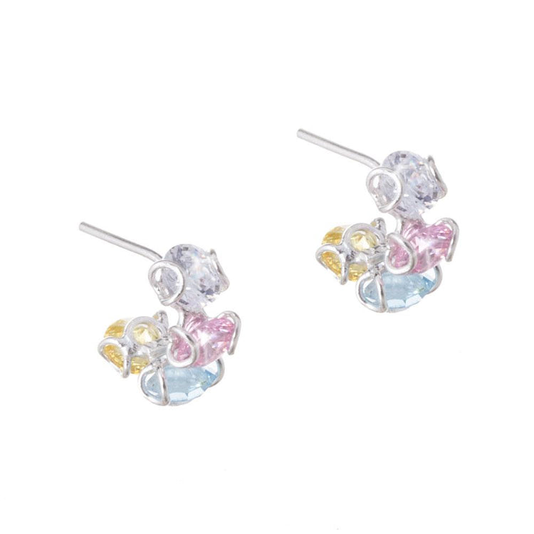 Arracadas mini de plata con zirconias