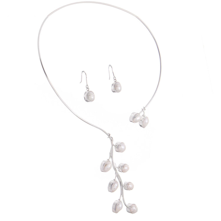 Gargantilla de Plata de colección con perlas biwas