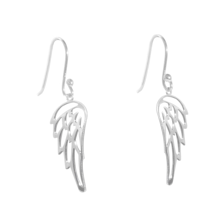 Aretes alas de ángel de plata