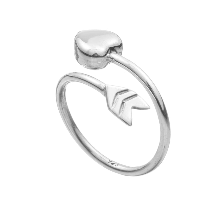 Anillo flecha de cupido de plata