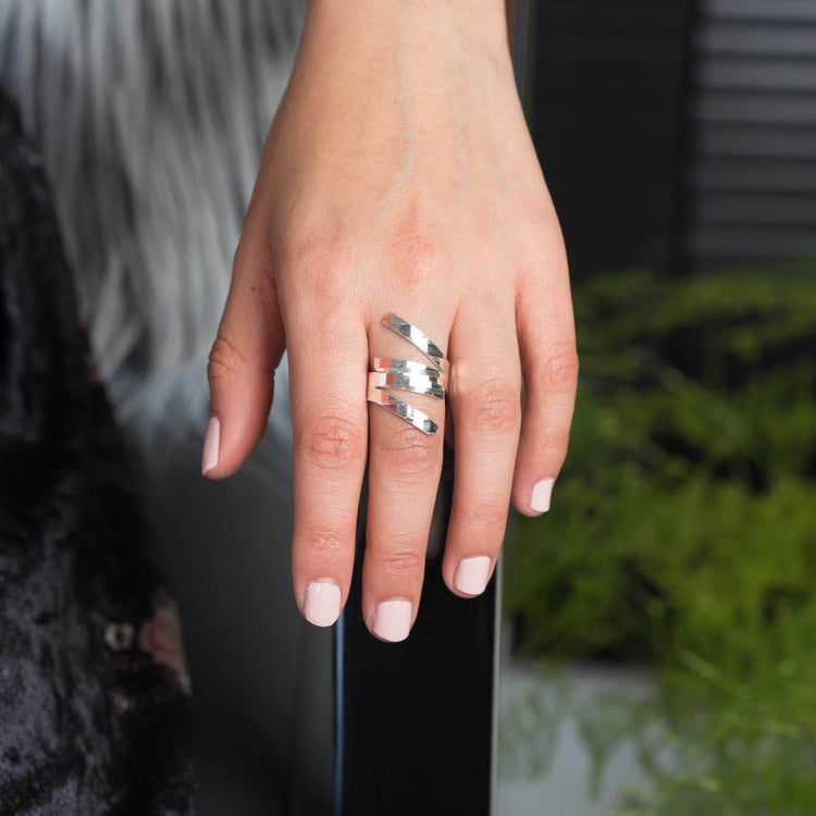 Anillo de peine de plata mexicana