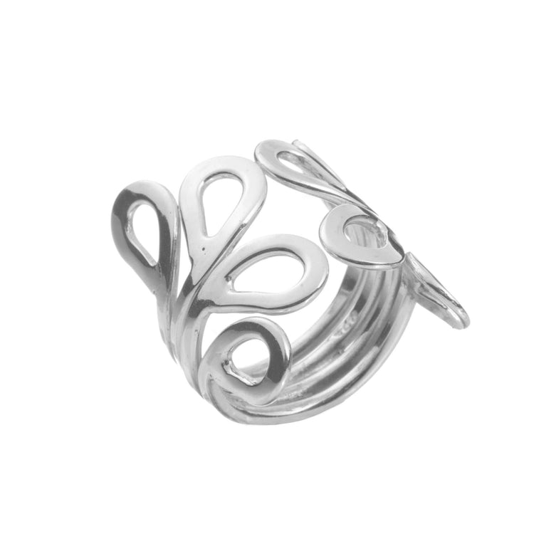 Anillo gotas  de plata mexicana
