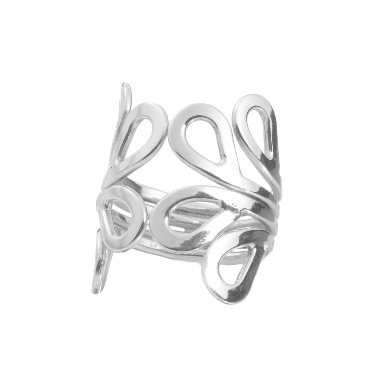 Anillo gotas  de plata mexicana