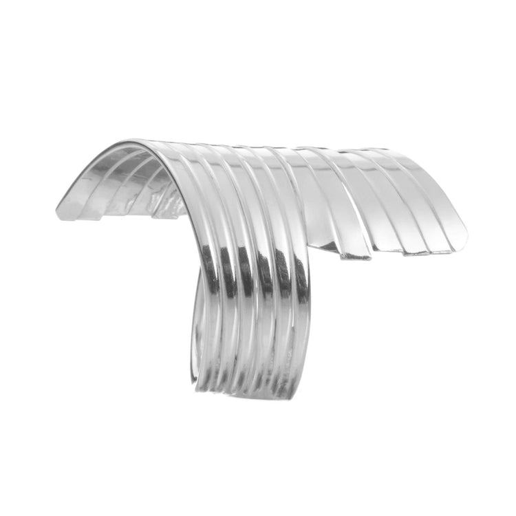 Anillo puntas aplastadas ajustable de plata mexicana