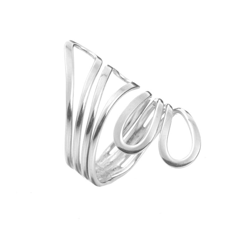 Anillo doble gota de plata mexicana