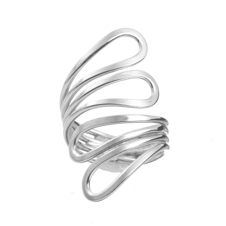 Anillo doble gota de plata mexicana