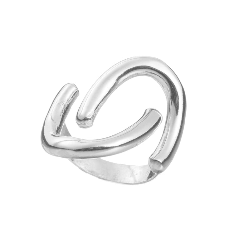 Anillo de U de plata mexicana