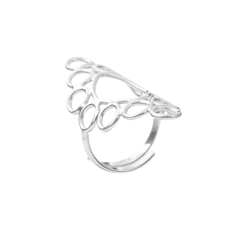 Anillo circulos de plata de plata mexicana
