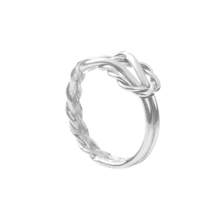 Anillo nudo vaquero de plata de plata mexicana