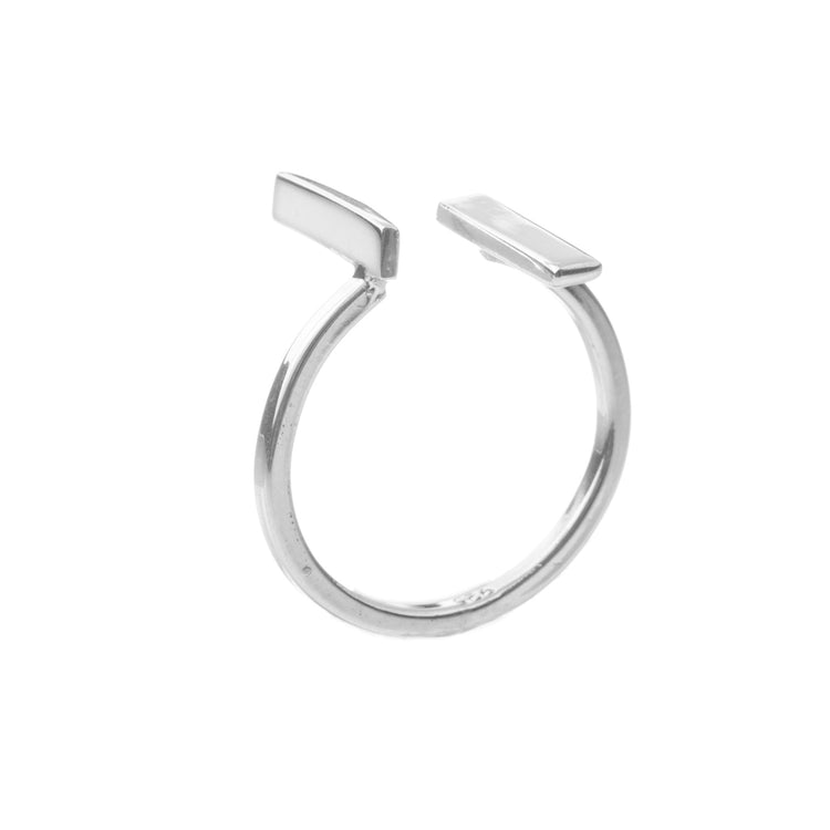 Anillo rectángulos verticales de plata de plata mexicana