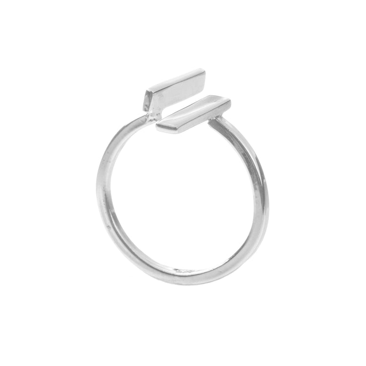 Anillo rectángulos verticales de plata de plata mexicana