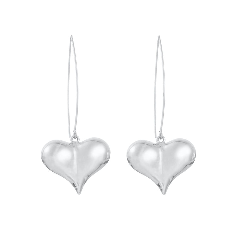 Heart Bslloon Silver Earrings