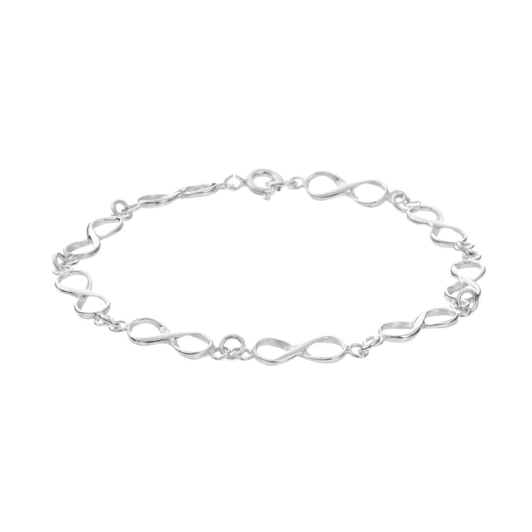Pulsera de plata infinito con broche de plata mexicana