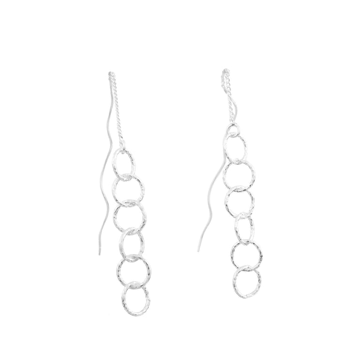 Earrings Circles interlaced from silver rapist style