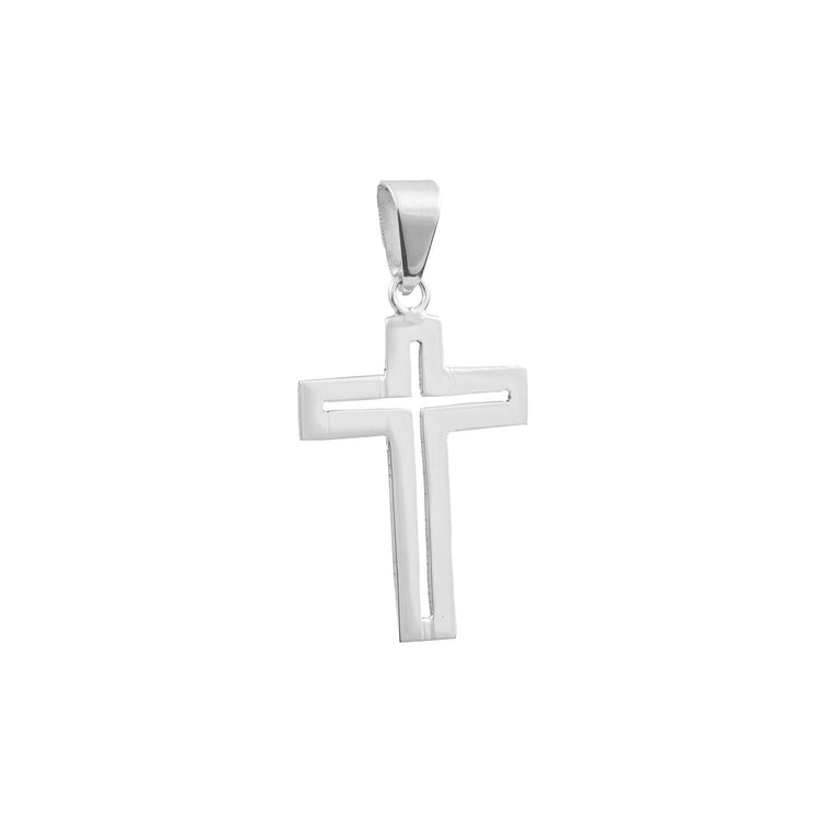 Dije contorno cruz de plata