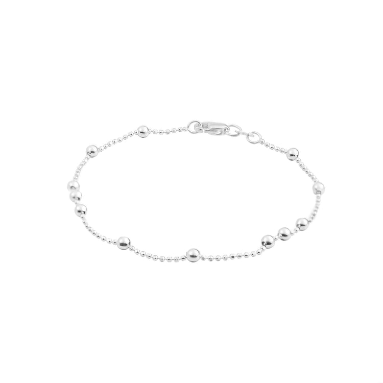 Pulsera esferas mini intercaladas de plata de plata mexicana