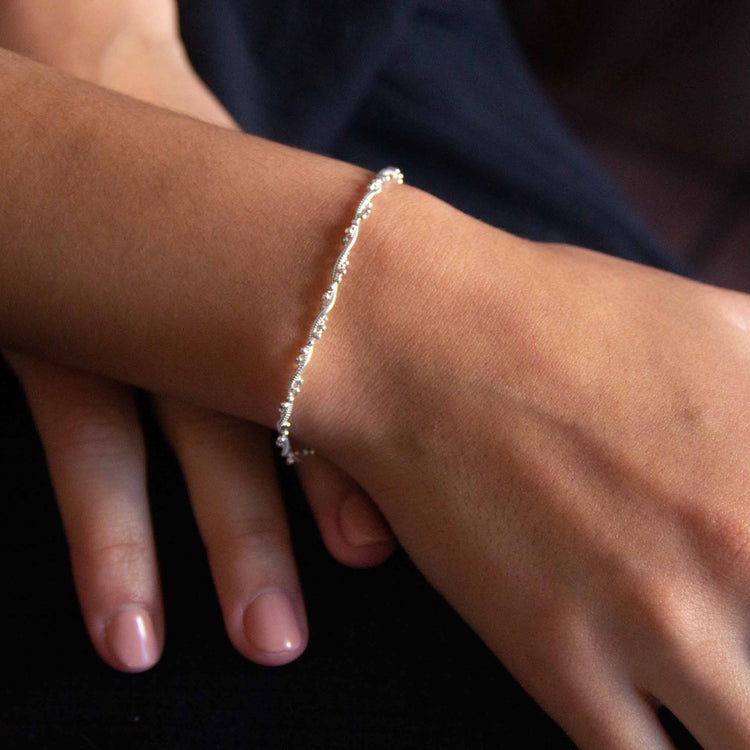 Pulsera enroscada de plata de plata mexicana