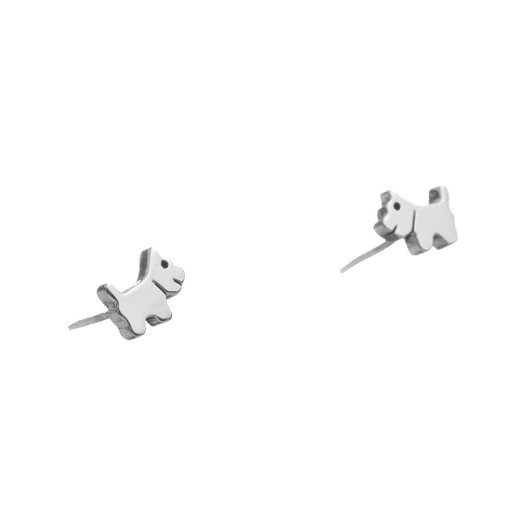 Aretes de perrito mini de plata