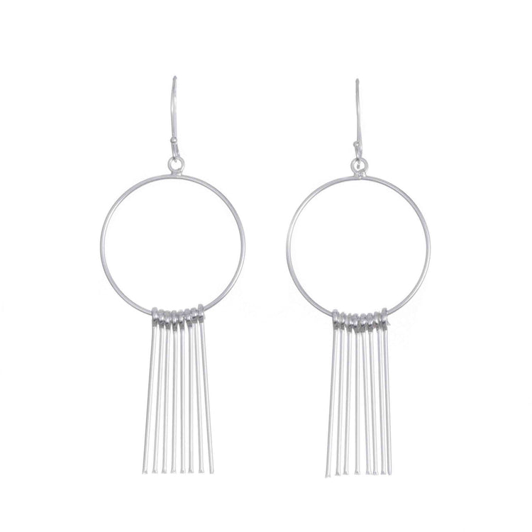 Aretes de Plata aro con faldilla