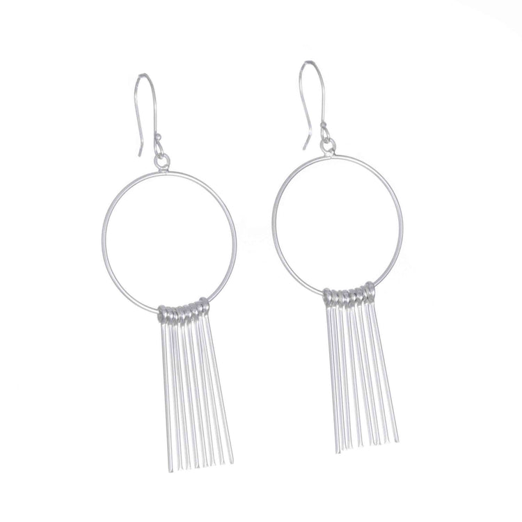 Aretes de Plata aro con faldilla