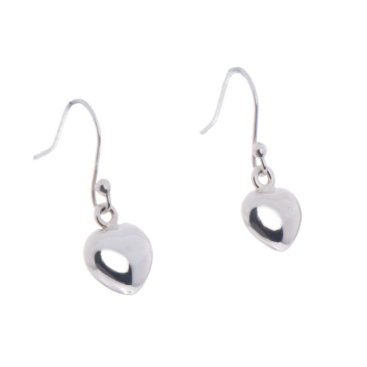 Aretes de Corazones de Plata martillados y lisos