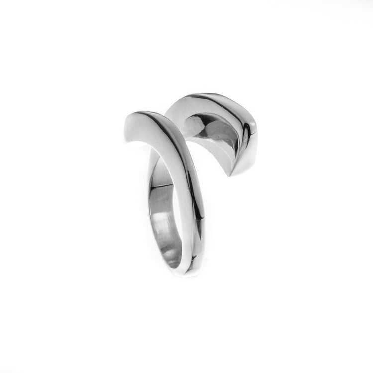 Anillo de Plata Barra Curva
