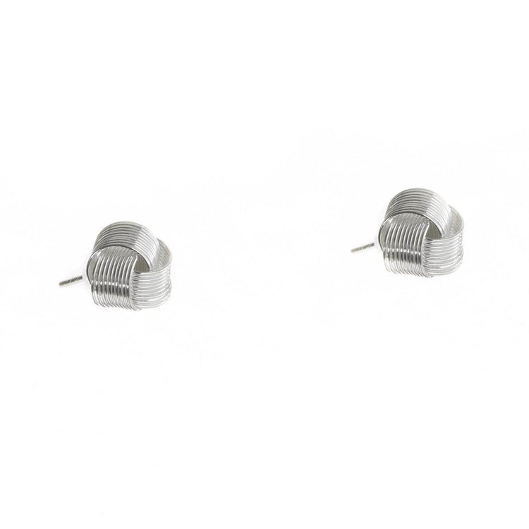 Aretes nudo triangular de Plata