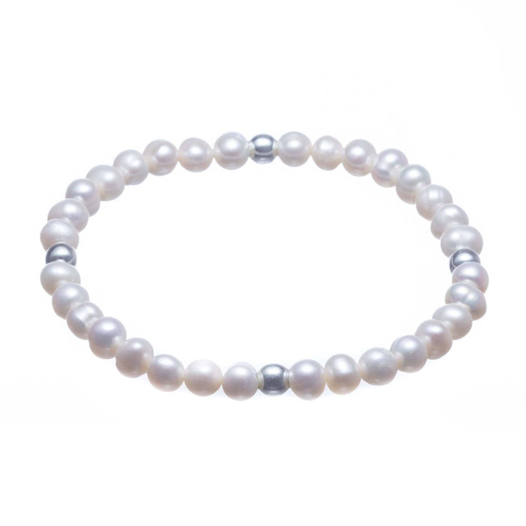 Pulsera perlas cultivadas con esferas de Plata