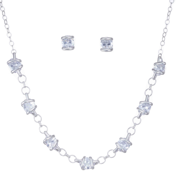 Collar de Plata con Zirconias Grandes