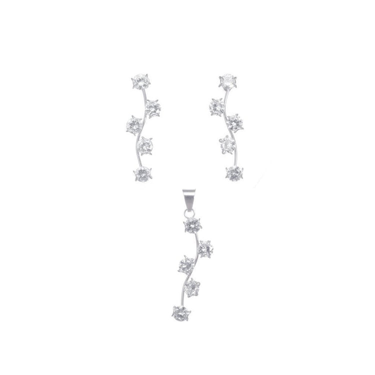 Juego ramitas de Plata con zirconia