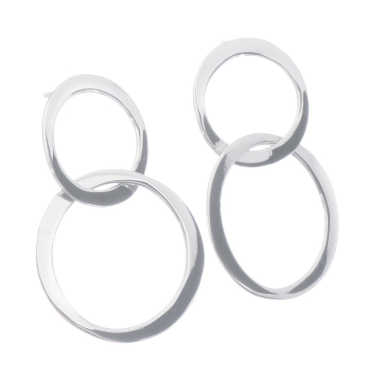 Aretes Aros de Plata Engarzados