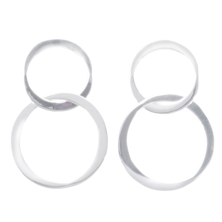 Aretes Aros de Plata Engarzados