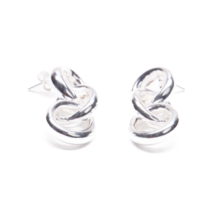 Arete tres circulos tubo de plata mexicana