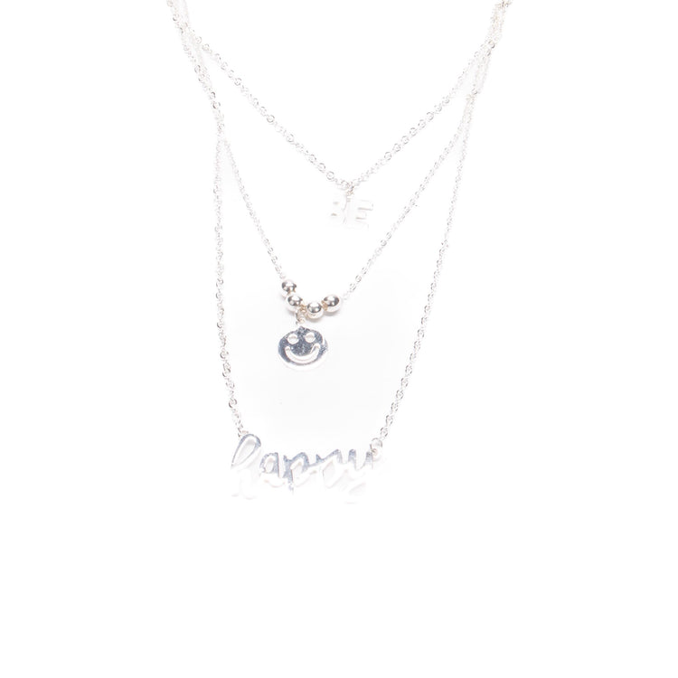 Collar be happy de plata mexicana