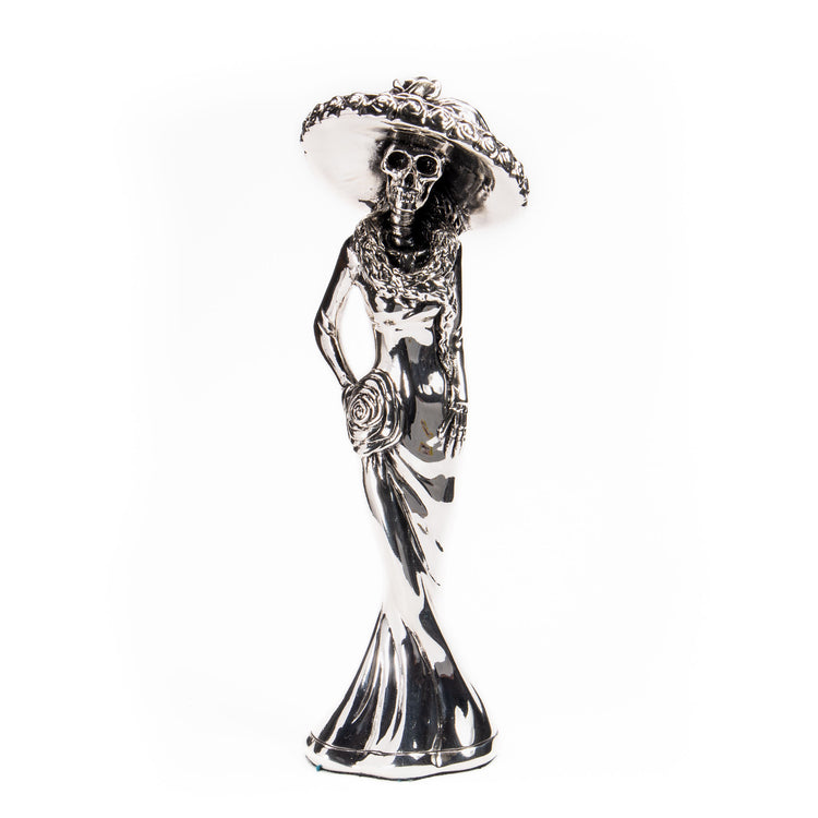 Estatuilla Catrina plata 925 esmaltada de plata mexicana