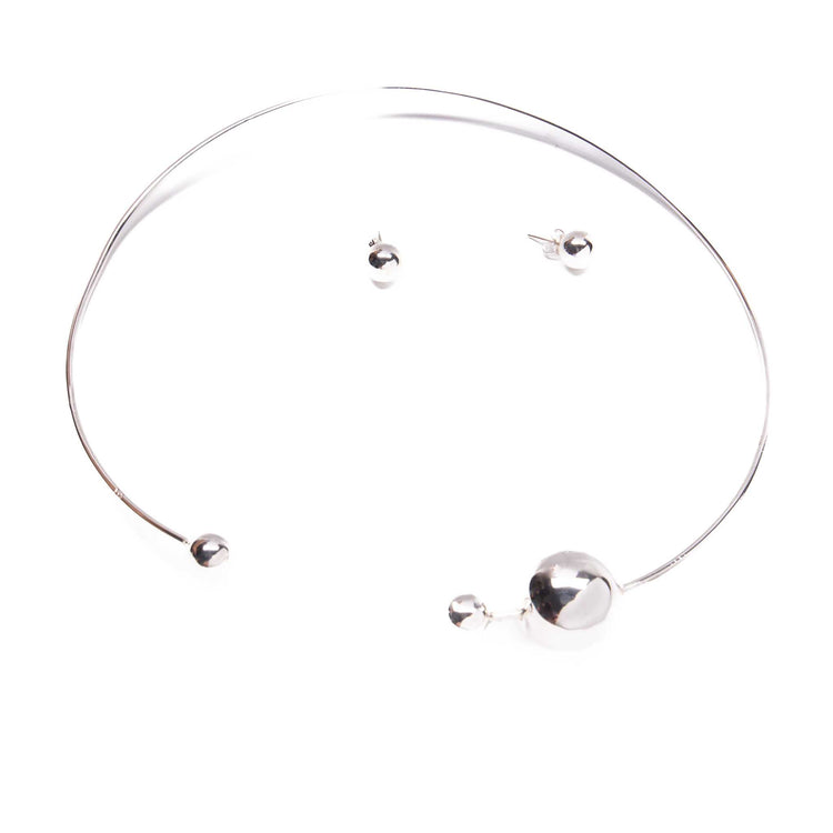 Gragantilla Abierta 3 Bolas de plata mexicana